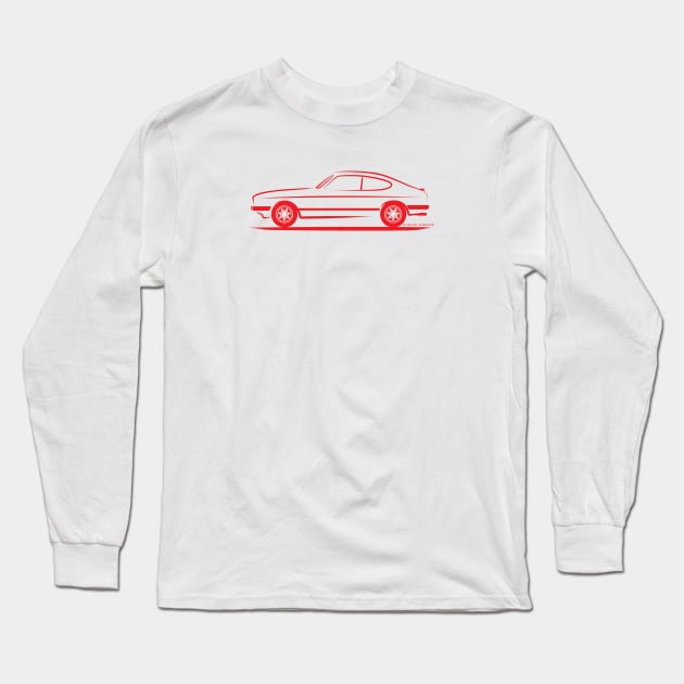 Ford Capri Red Long Sleeve T-Shirt by PauHanaDesign